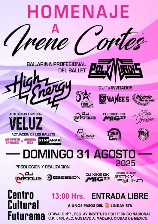 31 AGO. HOMENAJE IRENE CORTES